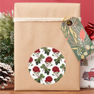 Sticker Rond Beaux Roses Rouges