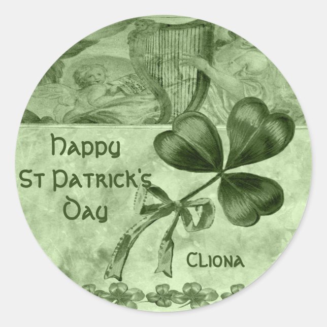 Sticker Rond Beaux shamrocks (Devant)