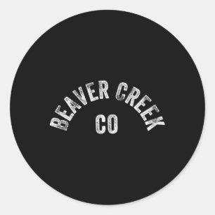 Sticker Rond Beaver Creek Co Vintage Beaver Creek Colorado Loca