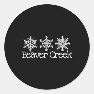 Sticker Rond Beaver Creek Colorado Ski Ski Snowflakes Ski