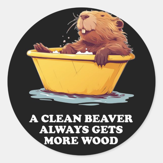 Sticker Rond Beaver Lover (Devant)