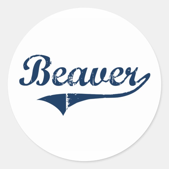 Sticker Rond Beaver Pennsylvania Classic Design (Devant)