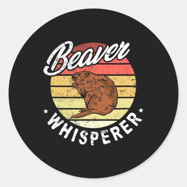 Sticker Rond Beaver Whisperer Beaver Chasse Amoureux (Devant)