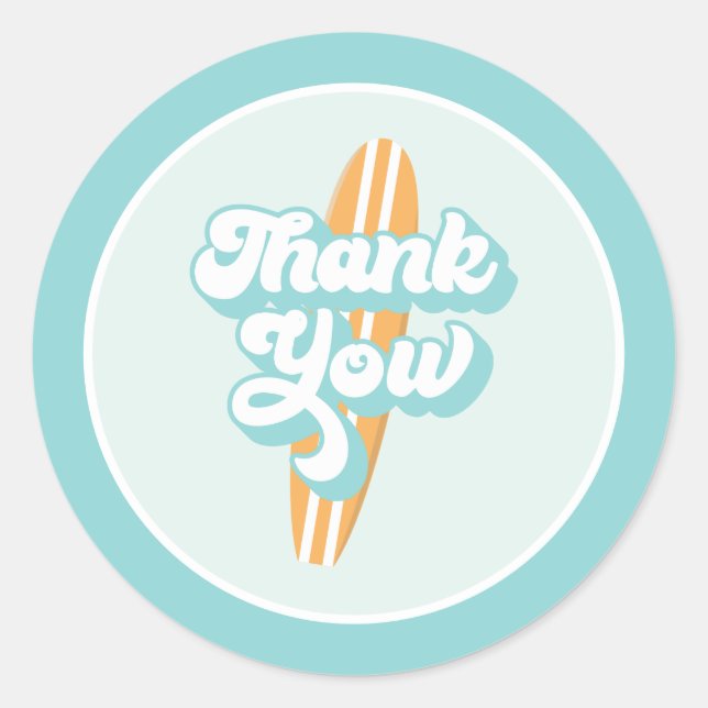 Sticker Rond Bébé à bord Surf Beach Baby shower Classic Round (Devant)