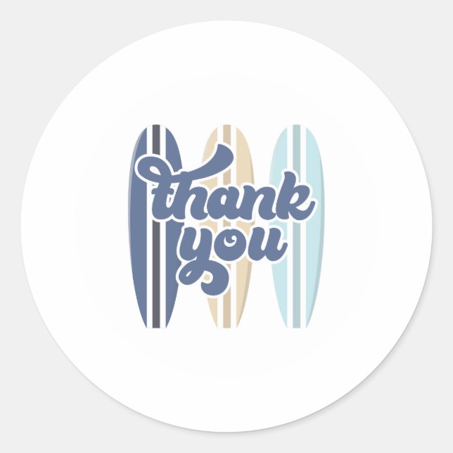 Sticker Rond Bébé à bord Surfboard Baby shower Merci (Devant)