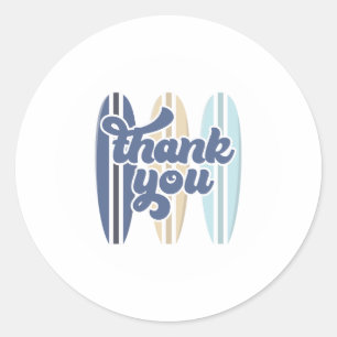 Sticker Rond Bébé à bord Surfboard Baby shower Merci