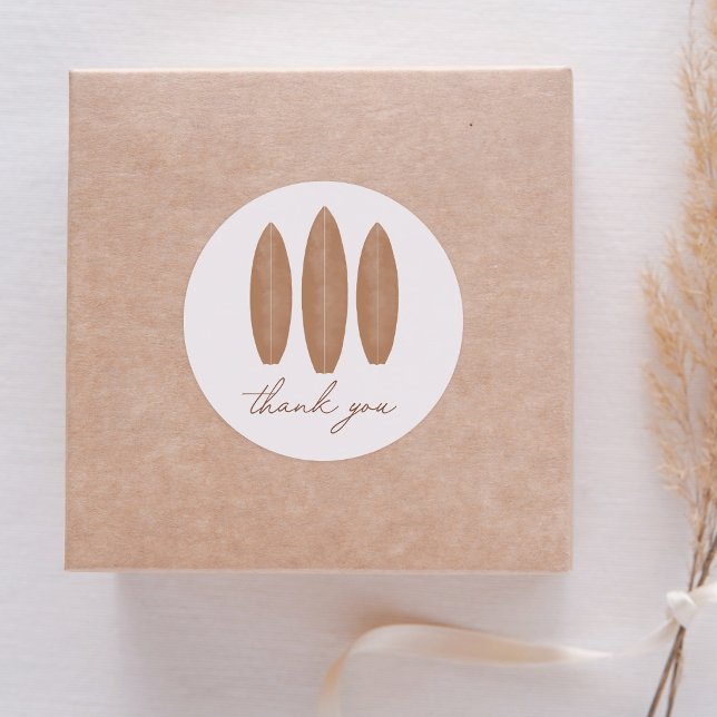 Sticker Rond Bébé à bord Surfboard Baby shower Merci (Créateur téléchargé)