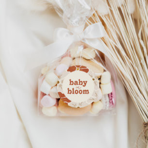 Sticker Rond Bébé Arc Floral Super rétro en Fleur Boho