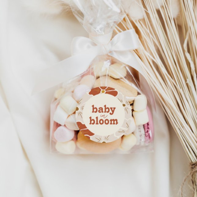 Sticker Rond Bébé Arc Floral Super rétro en Fleur | Boho (Créateur téléchargé)