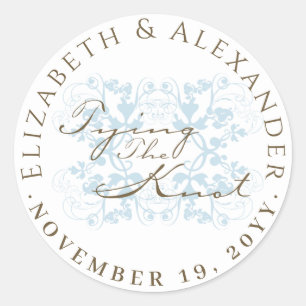 Sticker Rond Bébé Bleu Floral Flourish Attache Le Mariage de no