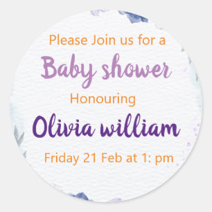 Sticker Rond Bébé bleu pourpre et poussiéreux