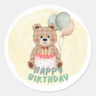 Sticker Rond BÉBÉ Brown 1ER BÉBÉ BÂTIMENT ANNIVERSAIRE
