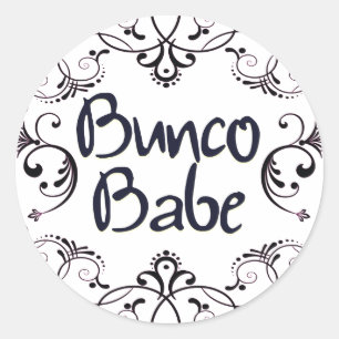 Sticker Rond Bébé Bunco avec bouton à perles