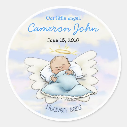 Sticker Rond Bebe D Ange Providentiel Zazzle Fr