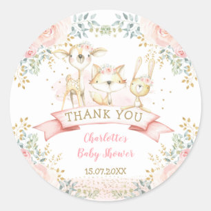 Sticker Rond Bébé d'animaux de la tribu des Boisés de la tri