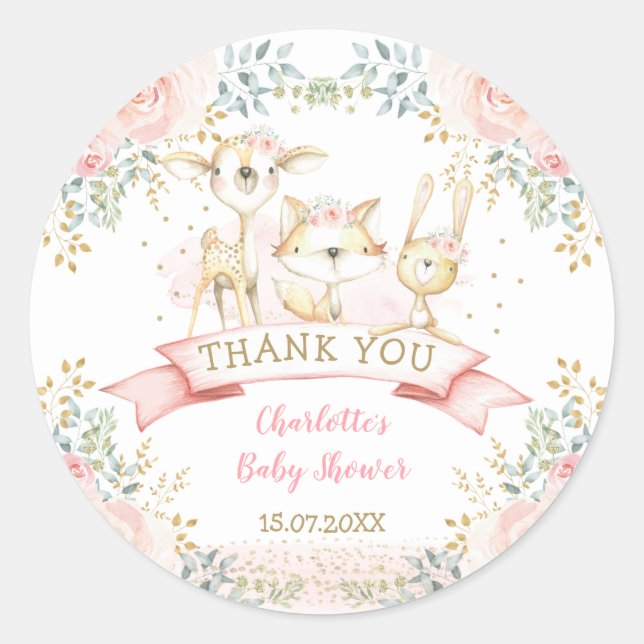 Sticker Rond Bébé d'animaux de la tribu des Boisés de la tribu  (Devant)