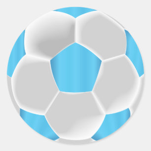 Sticker Rond Bébé de football bleu et blanc