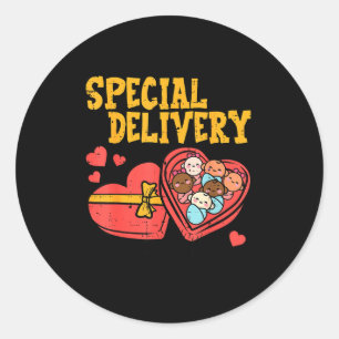 Sticker Rond Bébé de la Saint-Valentin Travail spécial Infirmiè