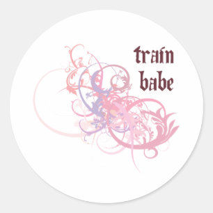 Sticker Rond Bébé de train