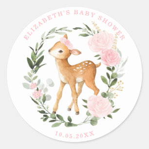 Sticker Rond Bébé des Roses à la chair verte Bois du Cerf de