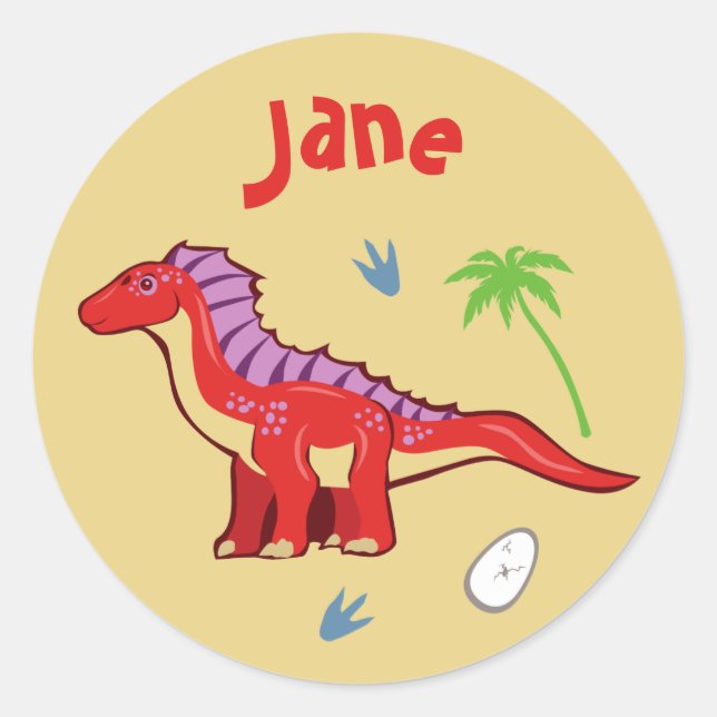 Sticker Rond Bébé Dinosaur Amargasaurus (Devant)