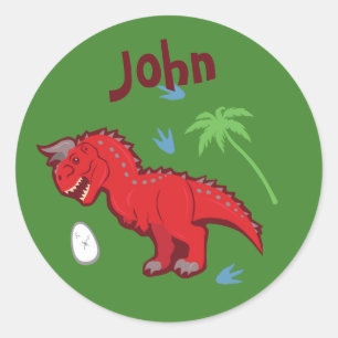 Sticker Rond Bébé Dinosaur Carnotaurus