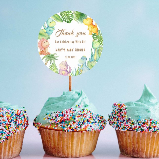 Sticker Rond Bébé Dinosaure (Créateur téléchargé)