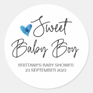 Sticker Rond Bébé doux mignon Baby shower Favoriser Merci