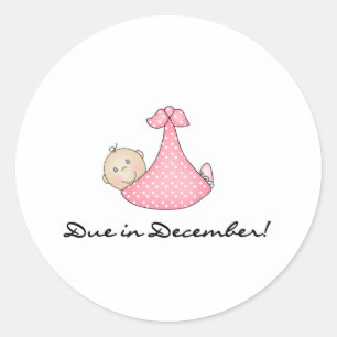 Sticker Rond Bébé dû en décembre