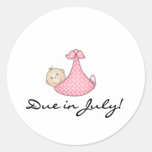 Sticker Rond Bébé dû en juillet