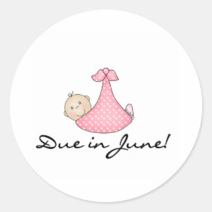Sticker Rond Bébé dû en juin