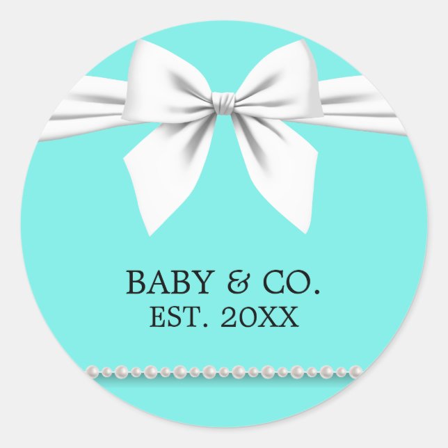 Sticker Rond Bébé Élégant Glam Chic & Co Réception pour bébé Ti (Devant)