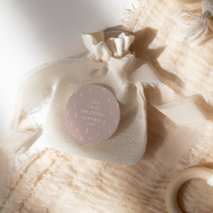 Sticker Rond bébé élégant moderne premier noël bébé