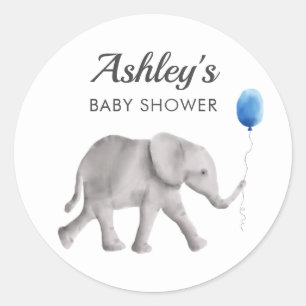 Sticker Rond Bébé Eléphant Baby shower Favoriser Sticker, Balis