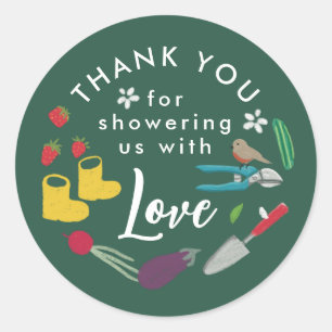 Sticker Rond Bébé En Fleur Jardin Cultivant Baby shower Familia