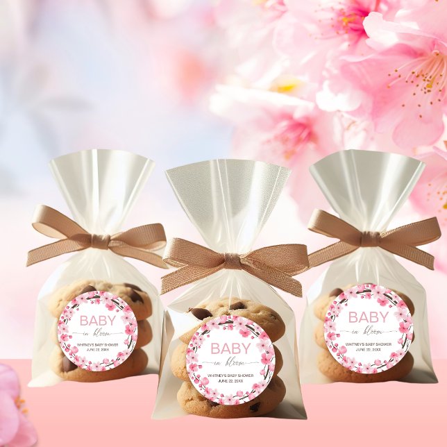 Sticker Rond Bébé en fleurs fleurs fleurs de cerisier (Créateur téléchargé)