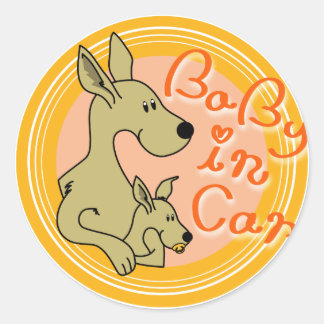 Sticker Rond Bébé en voiture