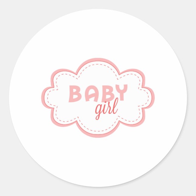 Sticker Rond Bébé fille (Devant)