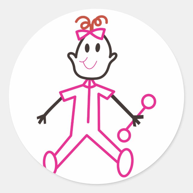 Sticker Rond Bébé fille (Devant)