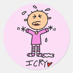Sticker Rond Bébé Fille Je Pleure Tshirts et Cadeaux