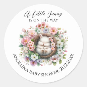 Sticker Rond Bébé fleuri coloré printemps Baby Girl Douche