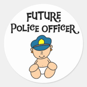 Sticker Rond Bébé futur officier de police