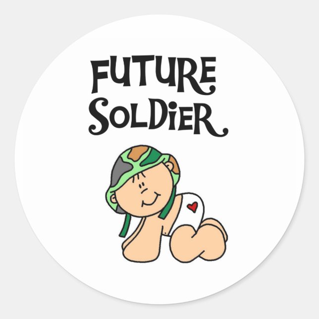 Sticker Rond Bébé futur soldat (Devant)