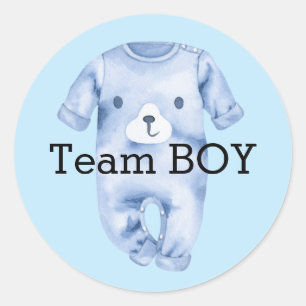 Sticker Rond Bébé genre révéler équipe garçon classique rond au