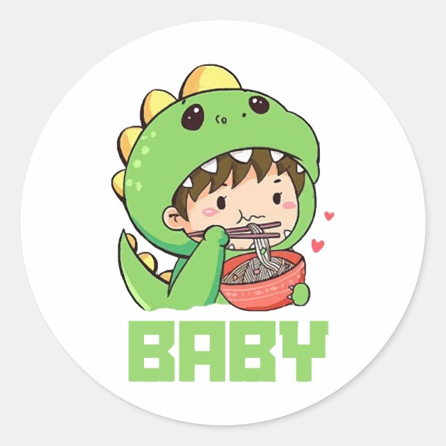 Sticker Rond bébé godzilla (Devant)