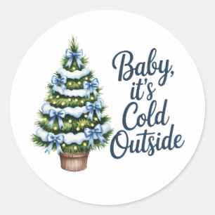 Sticker Rond Bébé, il fait froid à l’extérieur du Baby shower p