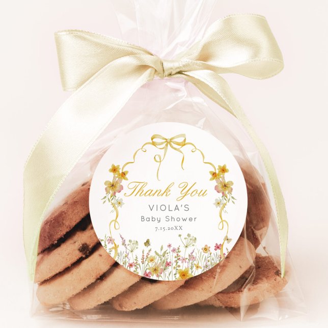 Sticker Rond Bébé jaune en Merci de boue fleurie (Créateur téléchargé)