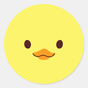 Sticker Rond Bébé Jaune mignon Chick Canard