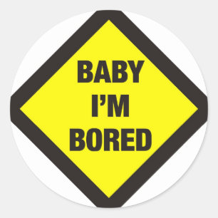 Sticker Rond Bébé je m'ennuie