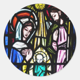 Sticker Rond Bébé Jésus Tissu de l'église St. Michael's